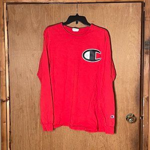 Champion Long-Sleeve Classic Shirt, Red in Large